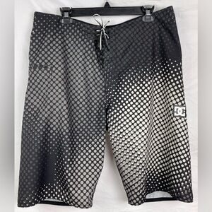 Men's DC Board Shorts-36-Polka Dot-Pocket-Black/Gray/White